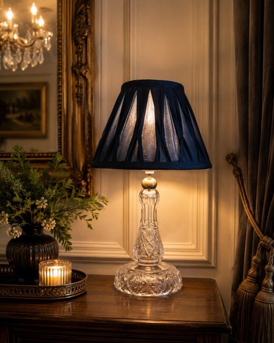 Vintage cut crystal table - cut, lamp